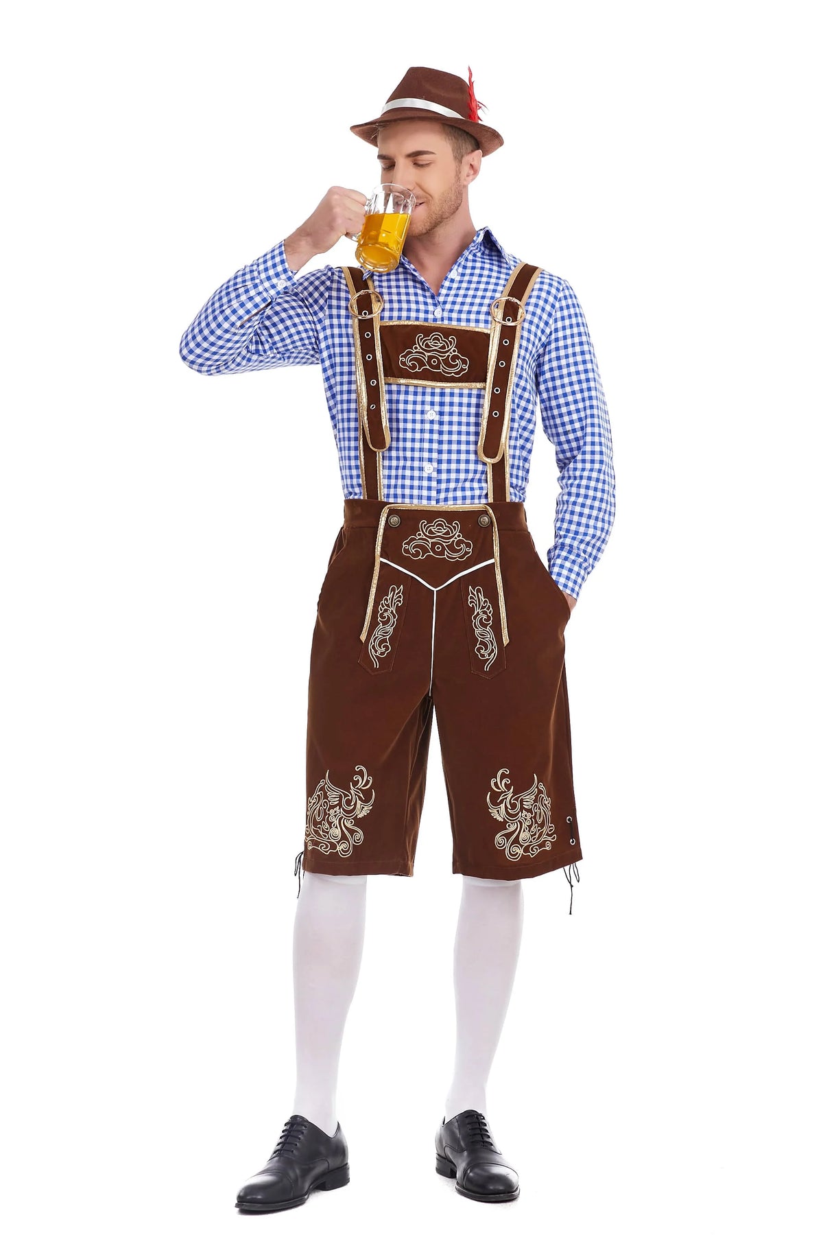 3-Delers Lederhosen Oktoberfest Antrekk for Menn