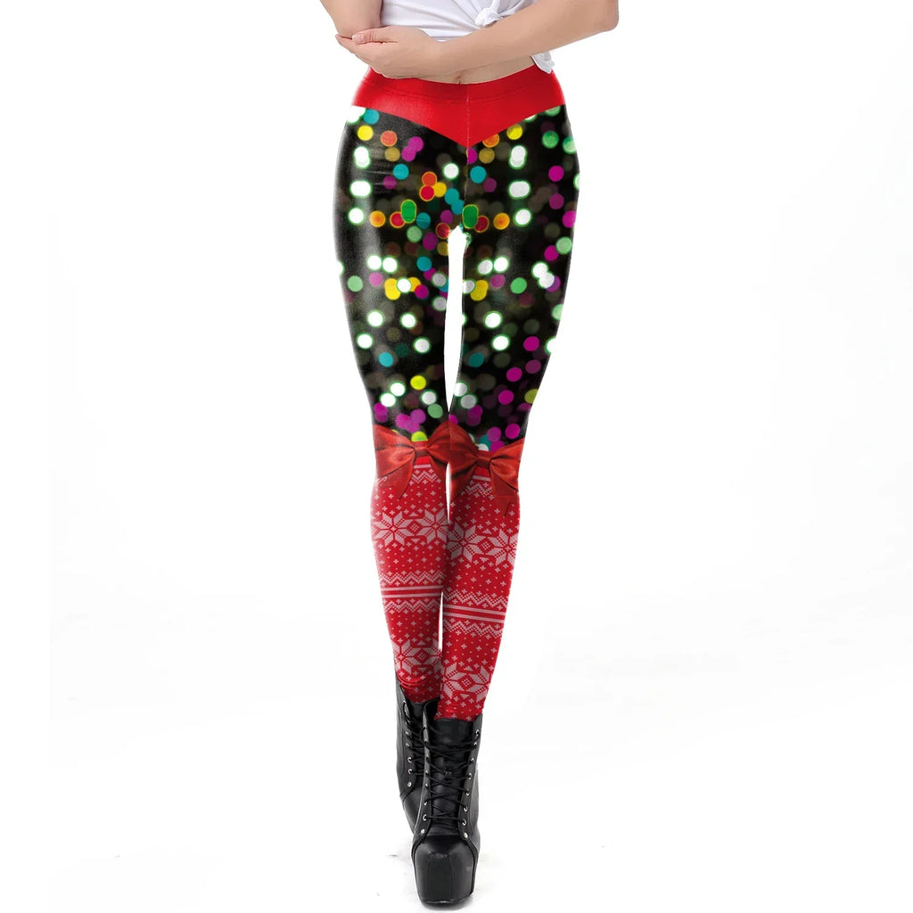 Grønne og Røde Alve-Tights / Jule-Leggings