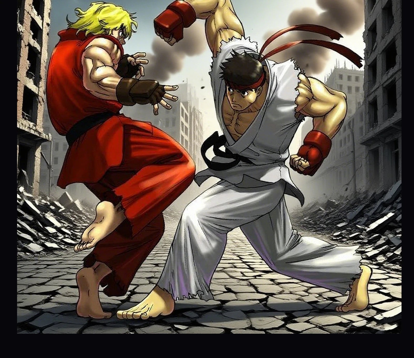 Street Fighter Ryu & Ken Karate Drakt Cosplay Kostyme