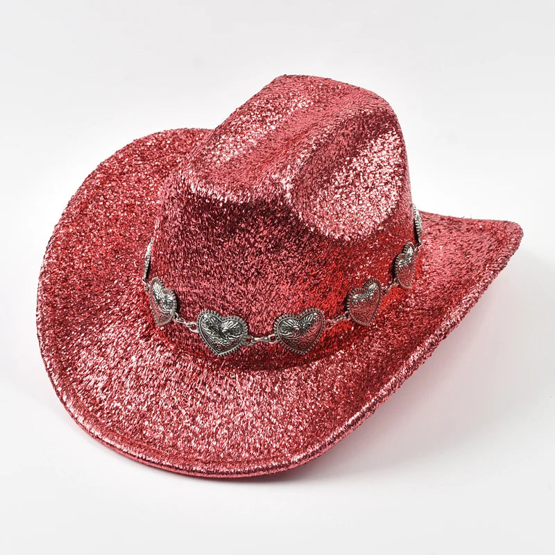 Glitrende Western Cowboyhatt