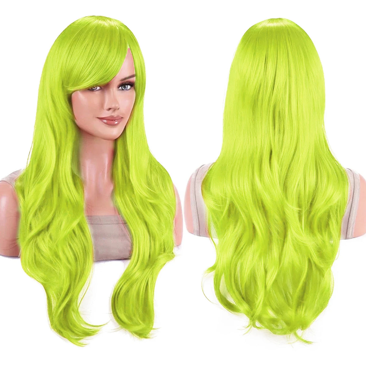 Lang Bølgete Cosplay-Parykk med Pannelugg (70 cm)