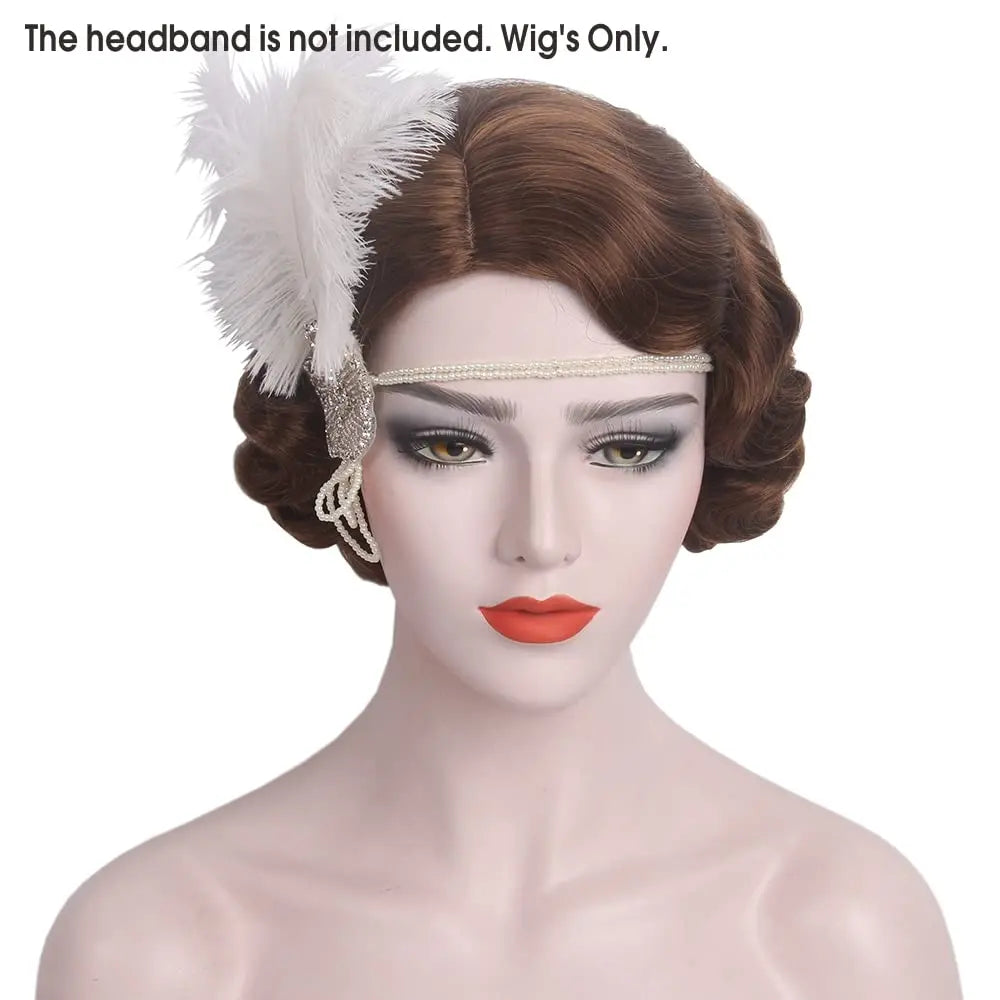 Kort 1920-talls Finger Wave Flapper Parykk