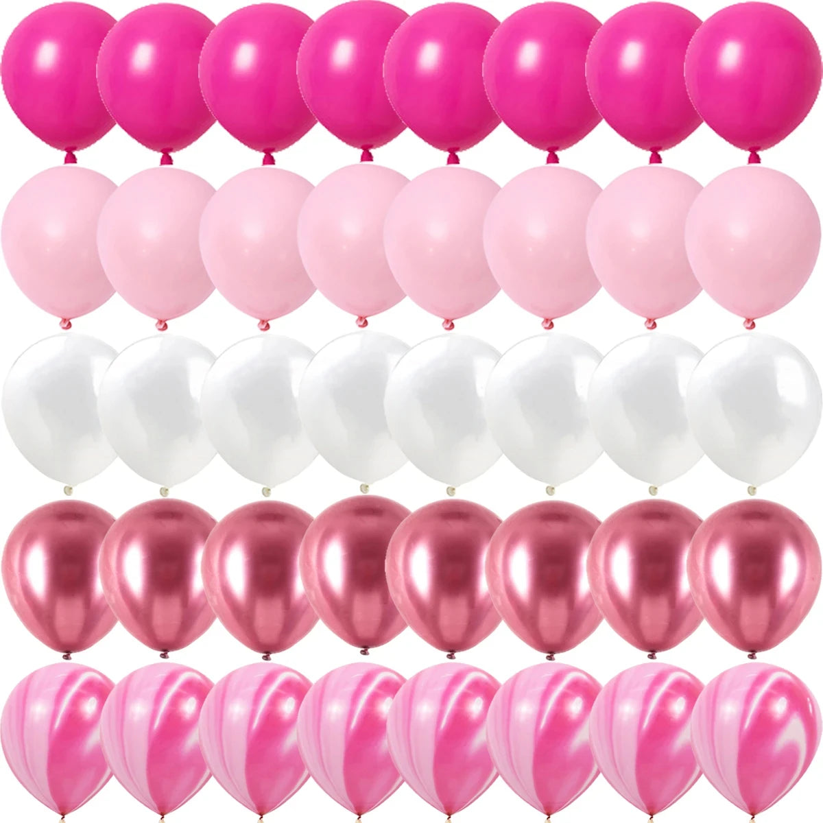 Rose Rosa Metalliske & Konfetti Ballonger