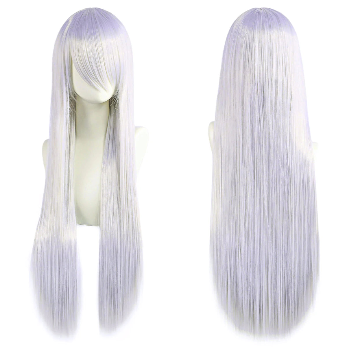 Lang Rett Lolita Cosplay-Parykk med Pannelugg (80 cm)