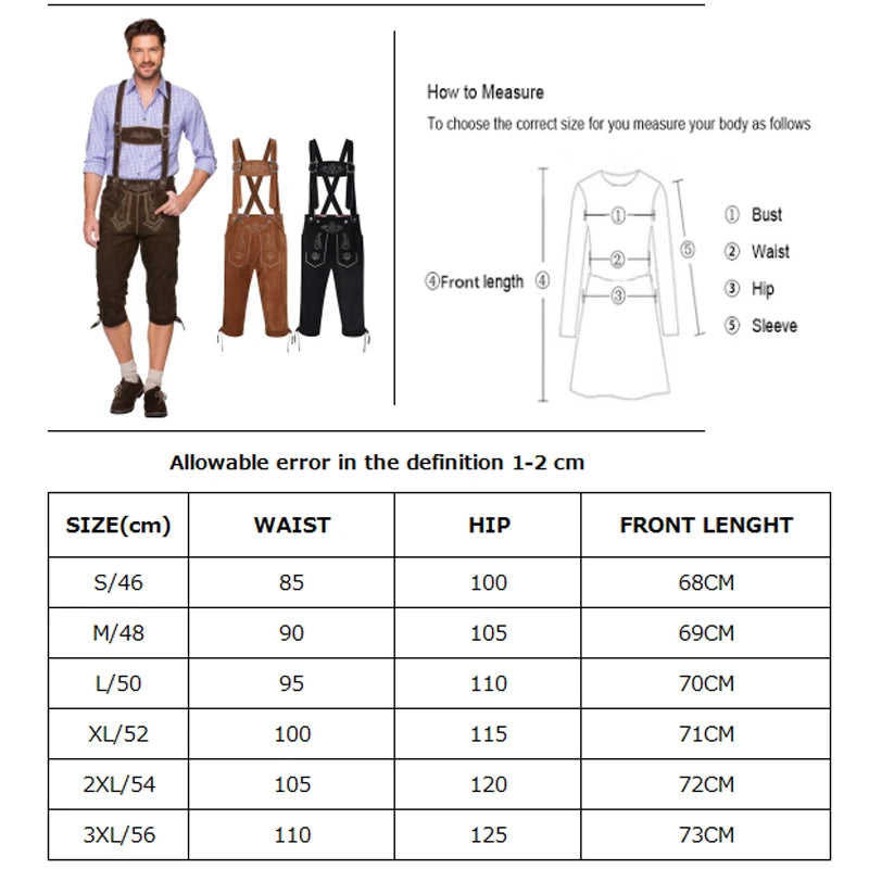 München Lederhosen i Kunstskinn for Herre