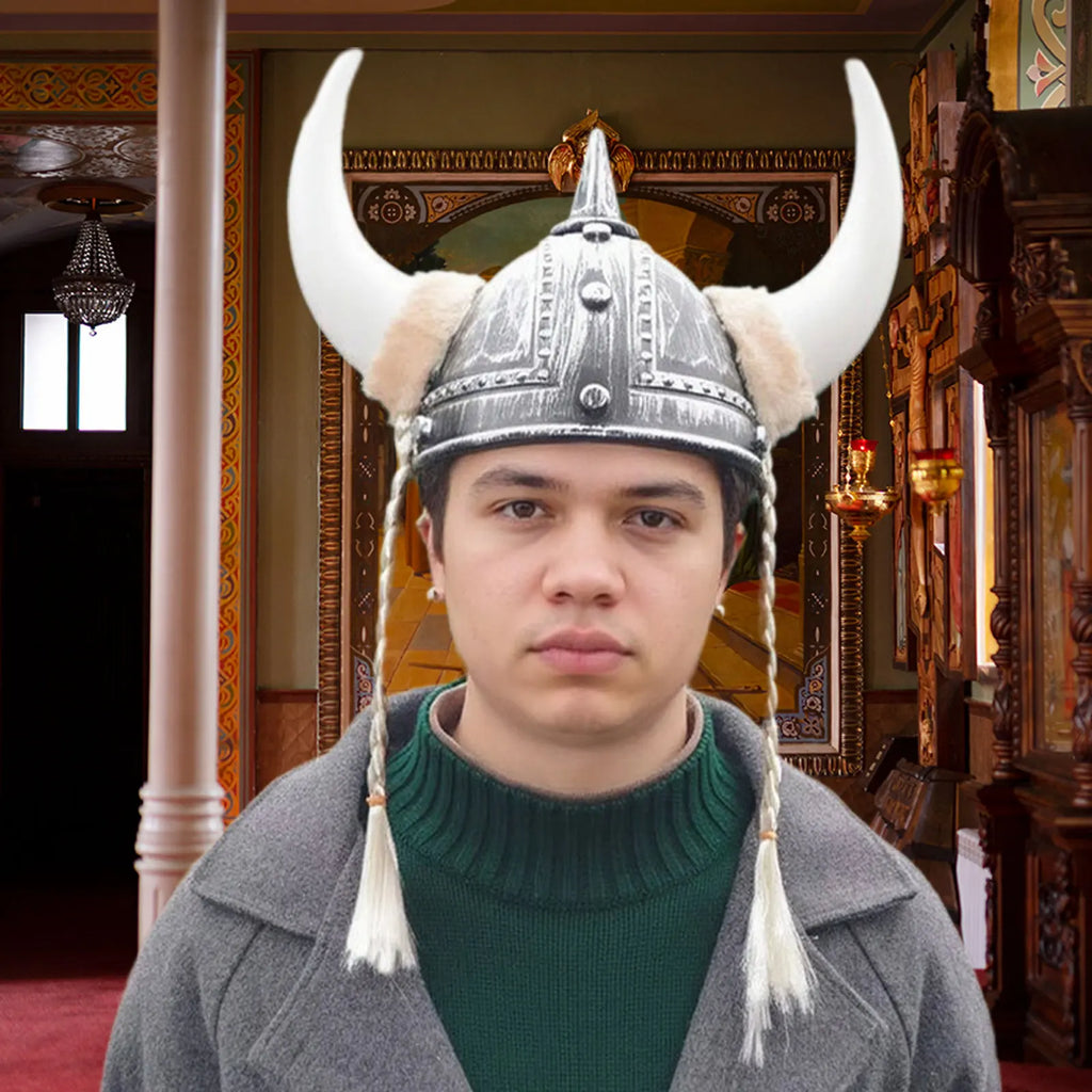Klassisk Vikinghjelm med Horn