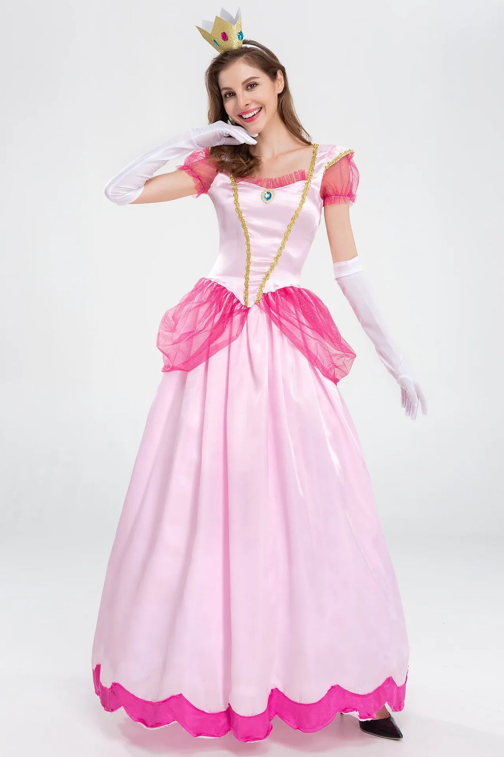 Prinsesse Peach Kostyme - Super Mario Cosplay Kjole