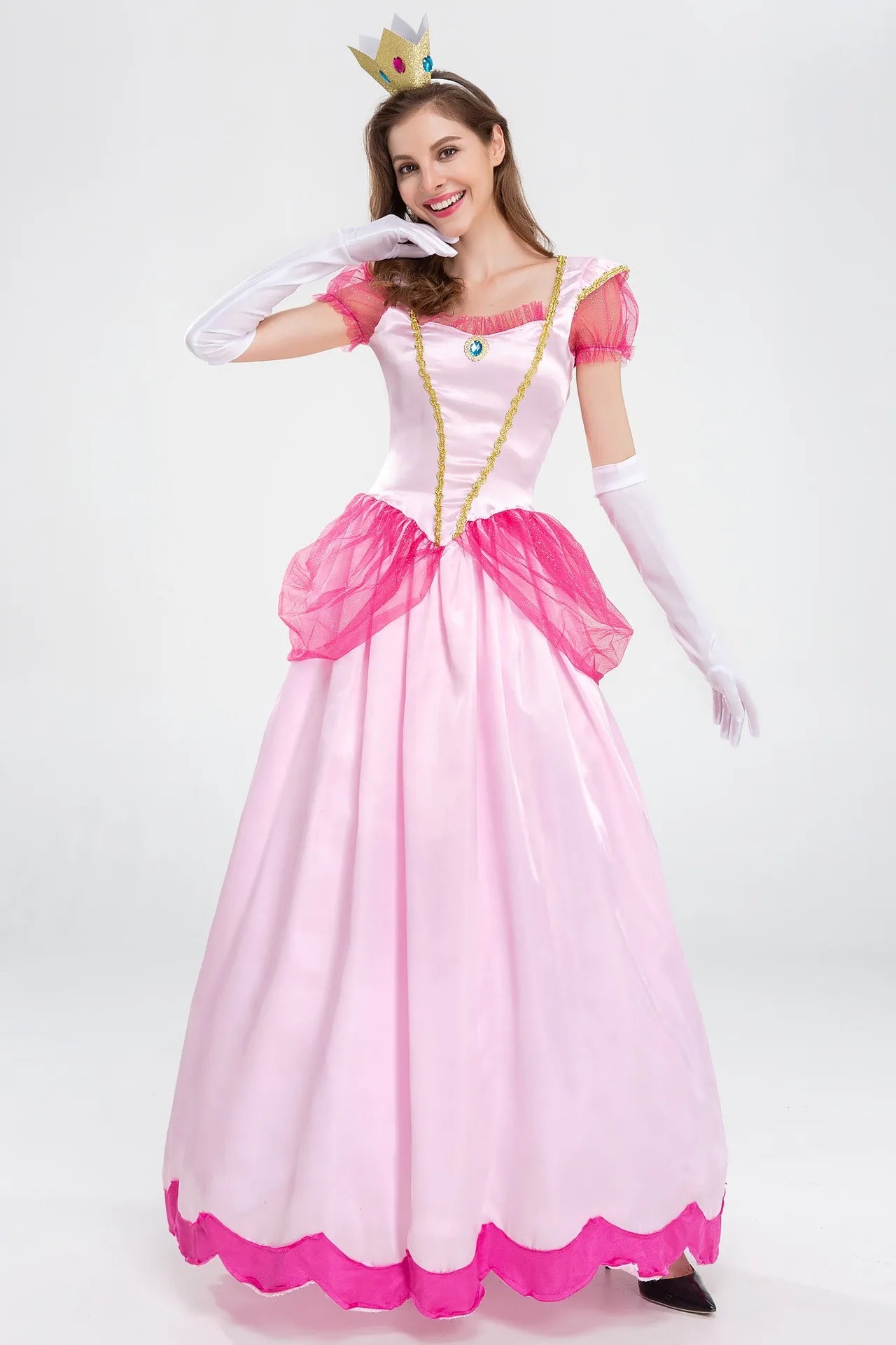 Prinsesse Peach Kostyme - Super Mario Cosplay Kjole