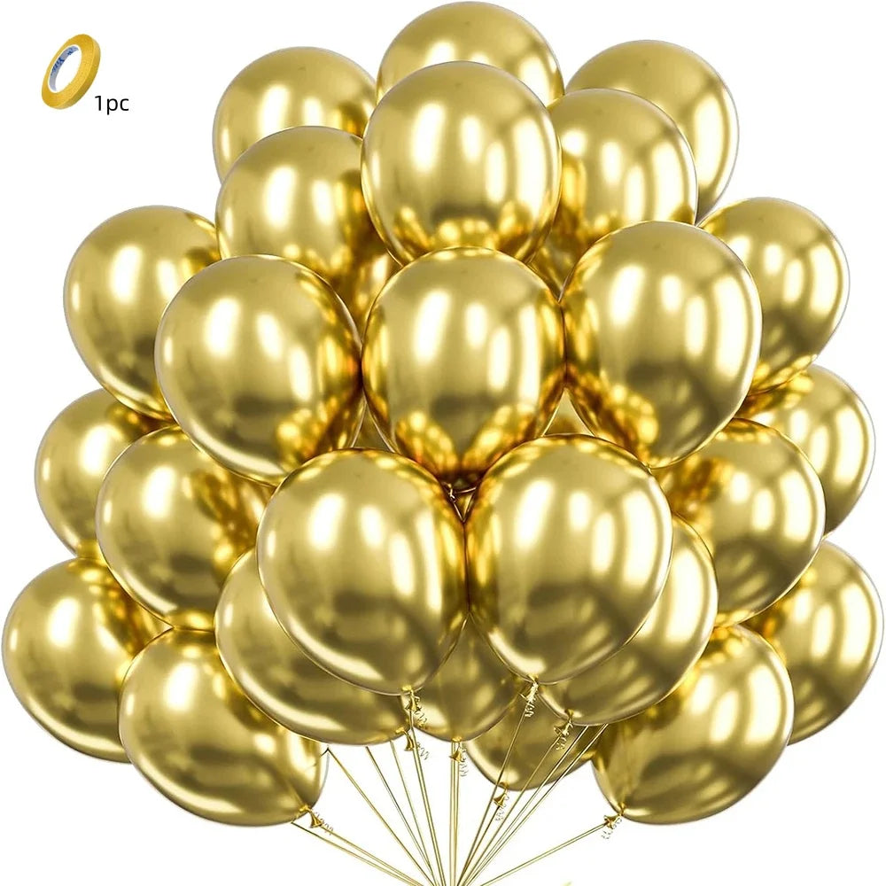 Krom Metalliske Latexballonger – Flerpakning