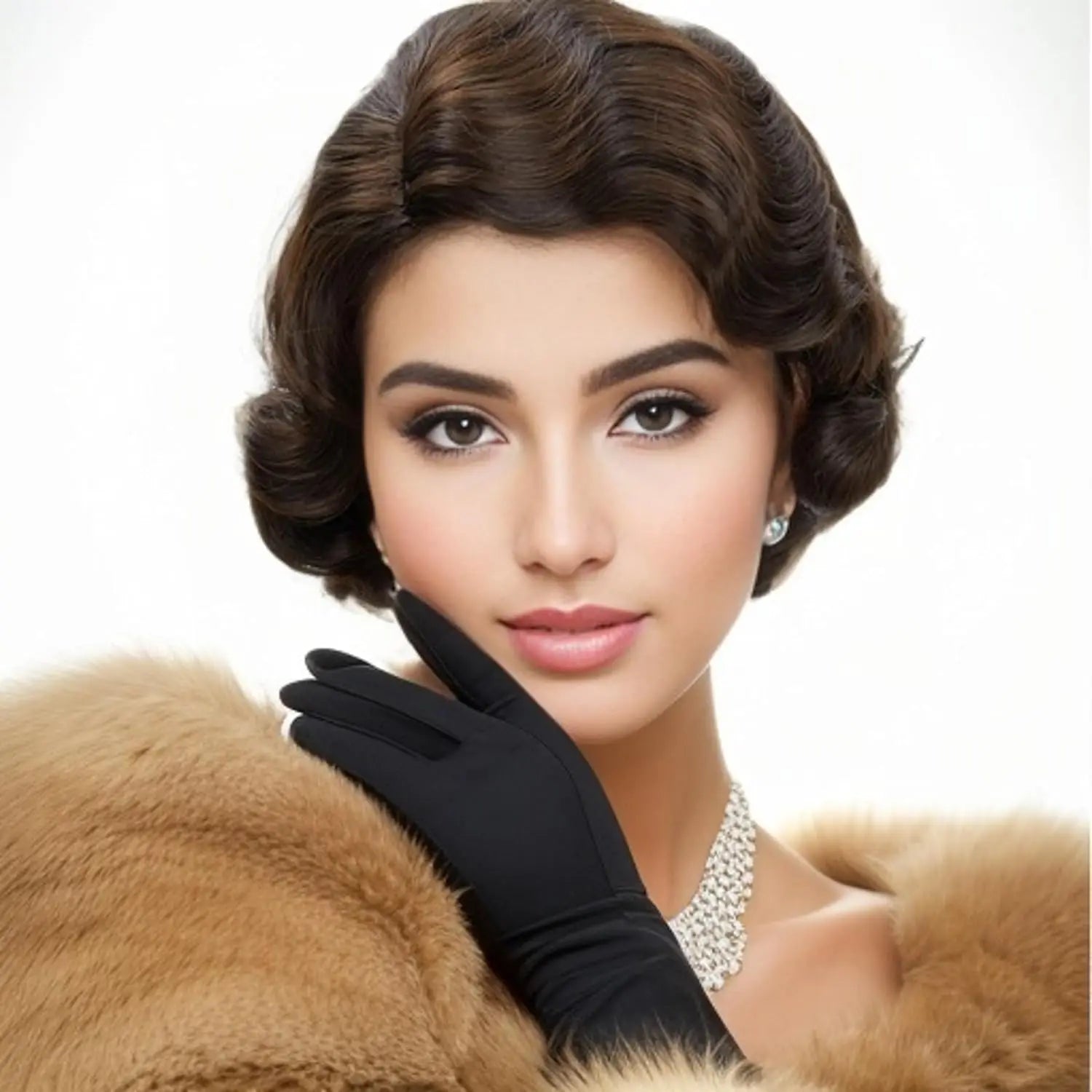 Kort 1920-talls Finger Wave Flapper Parykk