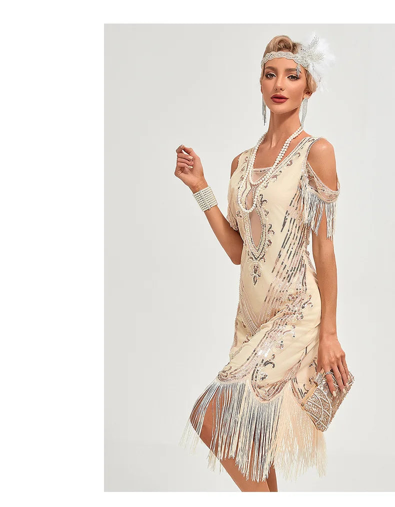 Vintage Flapper Kjole 1920-tallet (Opptil 3XL)