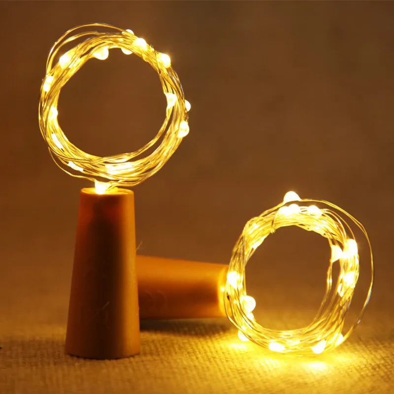 LED-lys til Vinflasker (Flaskelys med Kork 6-pk)