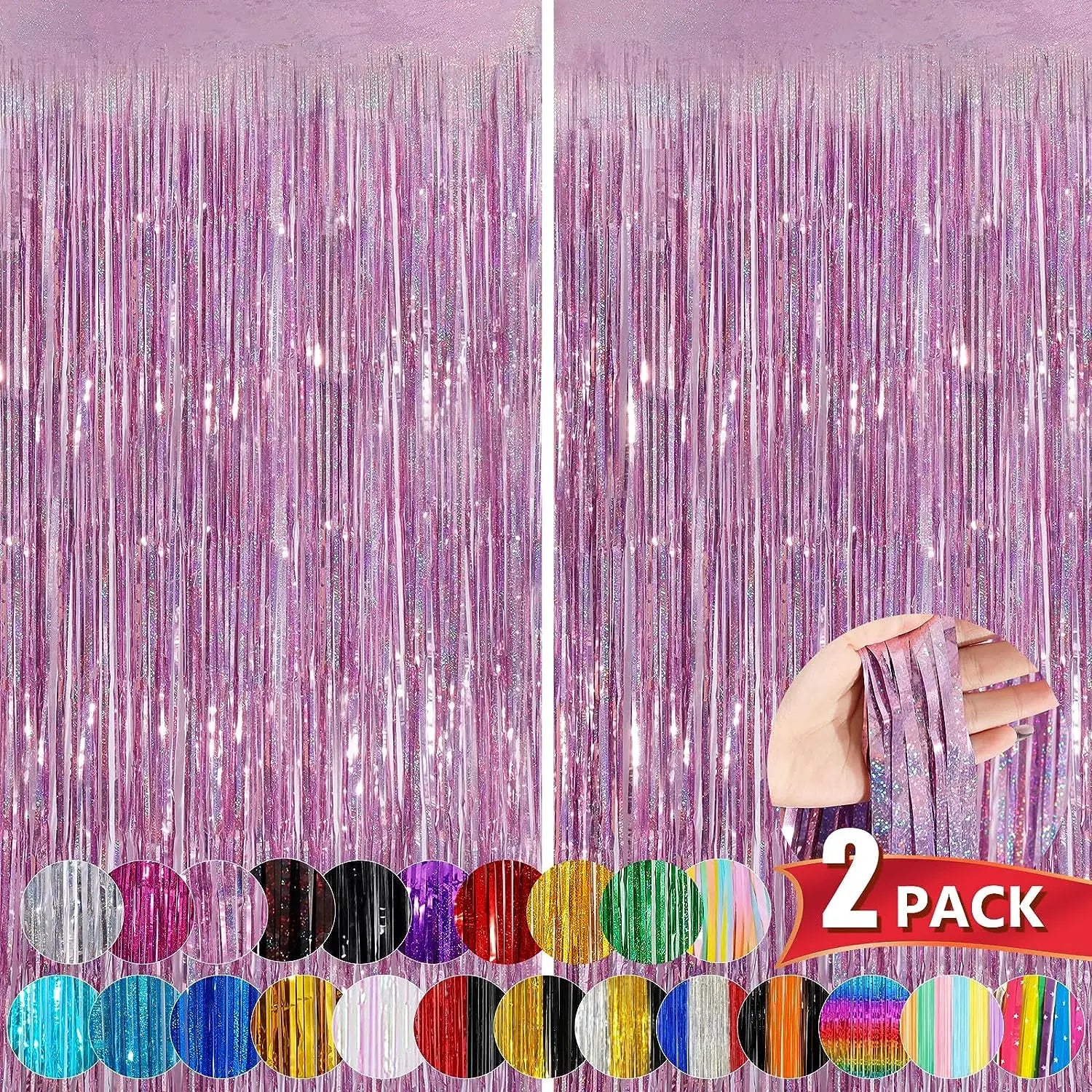 Glitter Bakgrunnsgardin for Fotovegg 1x2m