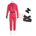 Rosa Jumpsuit Kostymesett med Maske