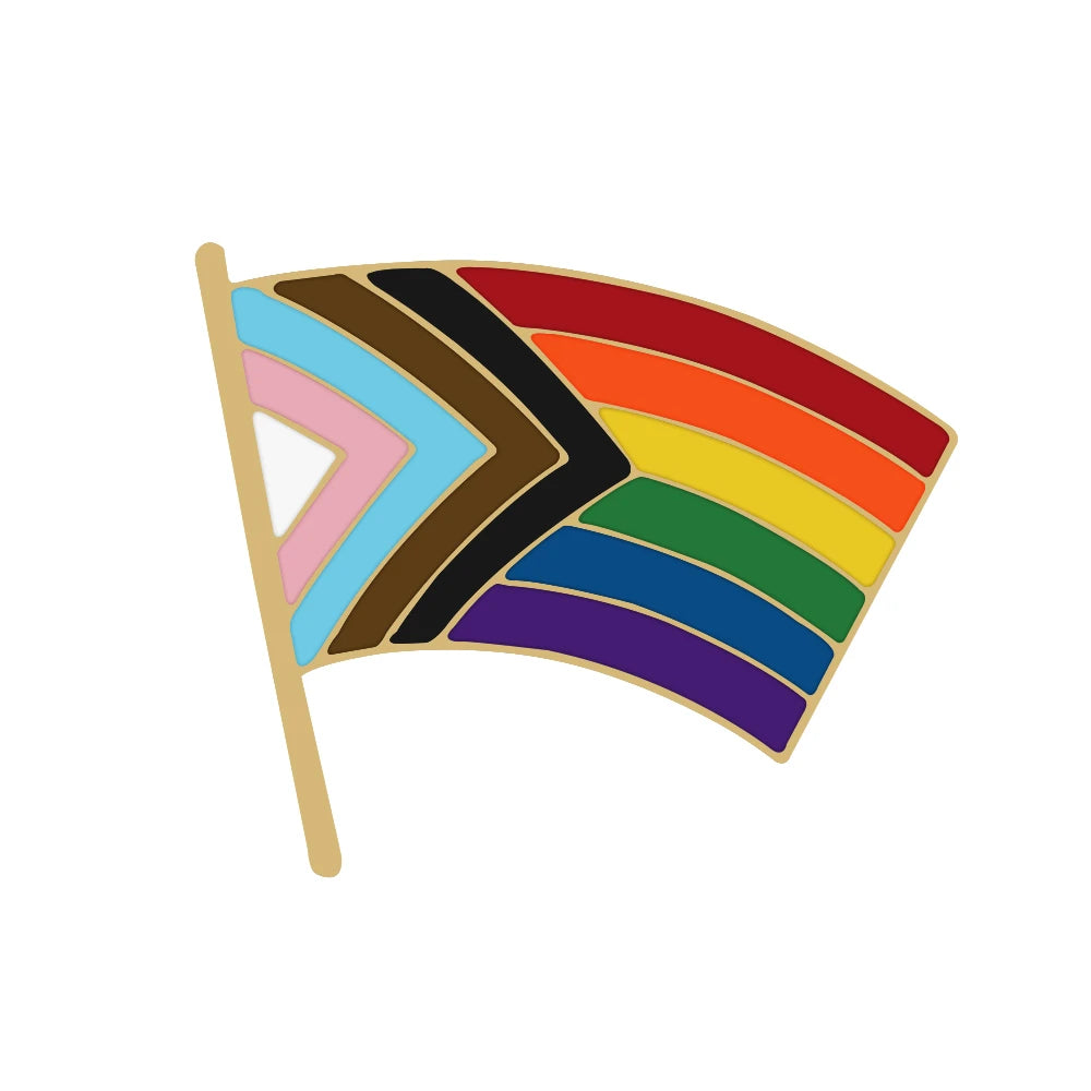 Inkluderende Pride Emaljepin (Progress, Trans, Bi, Asexuell)
