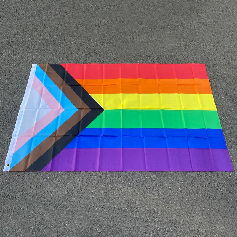 Stort Regnbueflagg 90x150cm Banner i Polyester