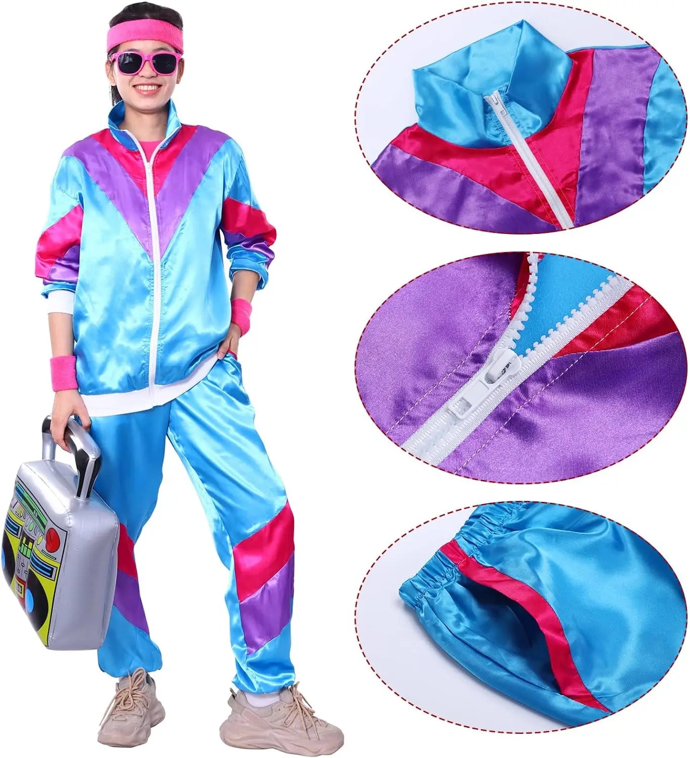 80s & 90s Hip-Hop Windbreaker Treningsdress for Herre