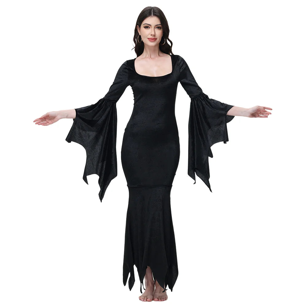 Morticia Addams Gotisk Havfruekjole
