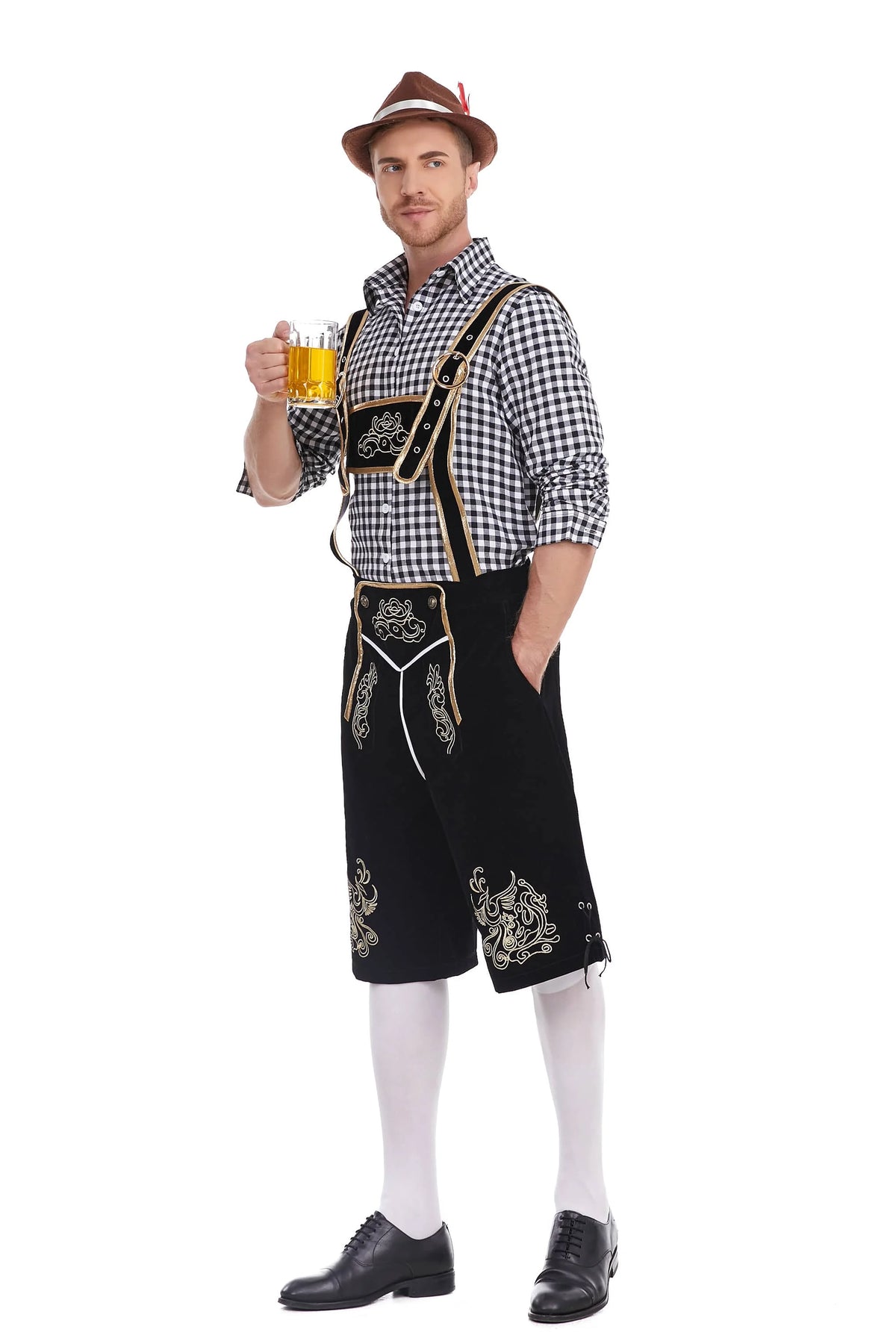 3-Delers Lederhosen Oktoberfest Antrekk for Menn