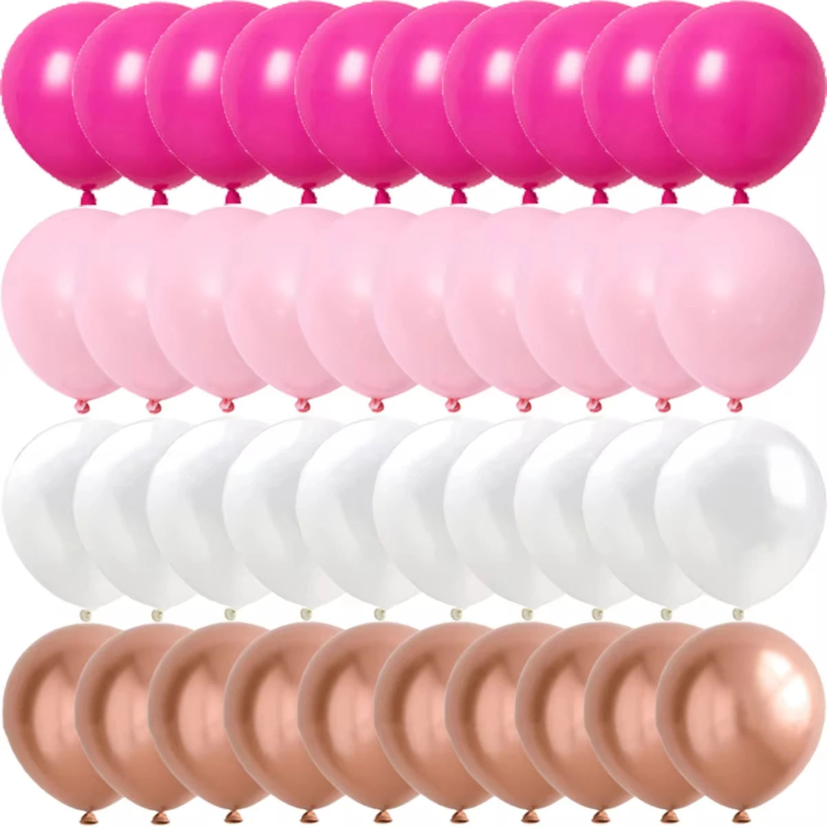 Rose Rosa Metalliske & Konfetti Ballonger