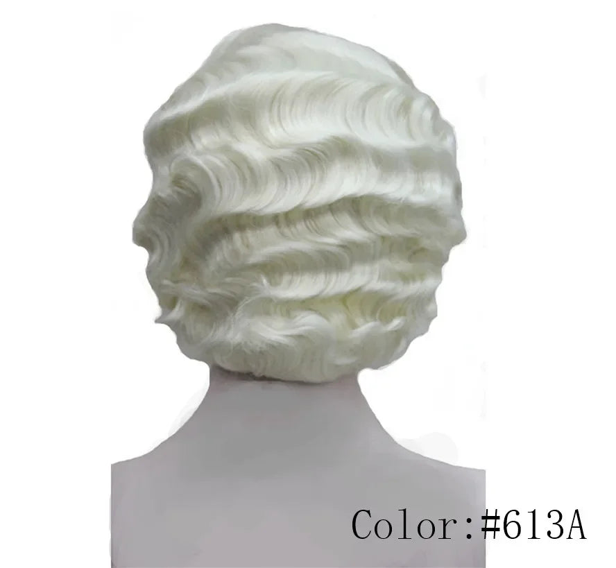 1920-talls Retro Flapper Parykk Finger Waves