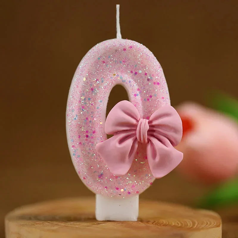 Glitrende 3D Tall-Kakelys Rosa (0-9)