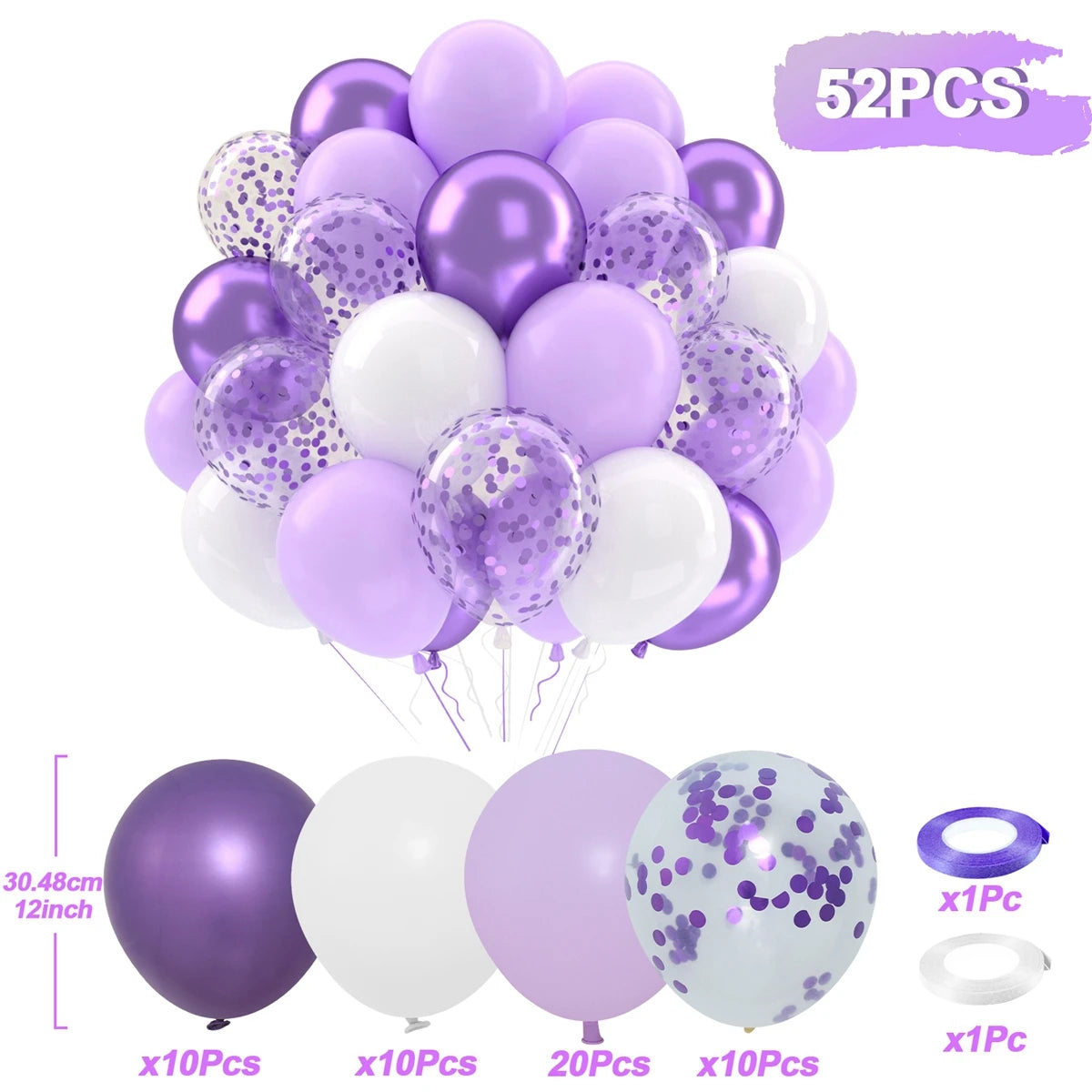 Perlemor & Metallisk Ballongmiks – Flerpakning