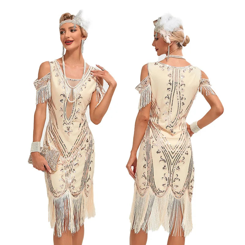 Vintage Flapper Kjole 1920-tallet (Opptil 3XL)