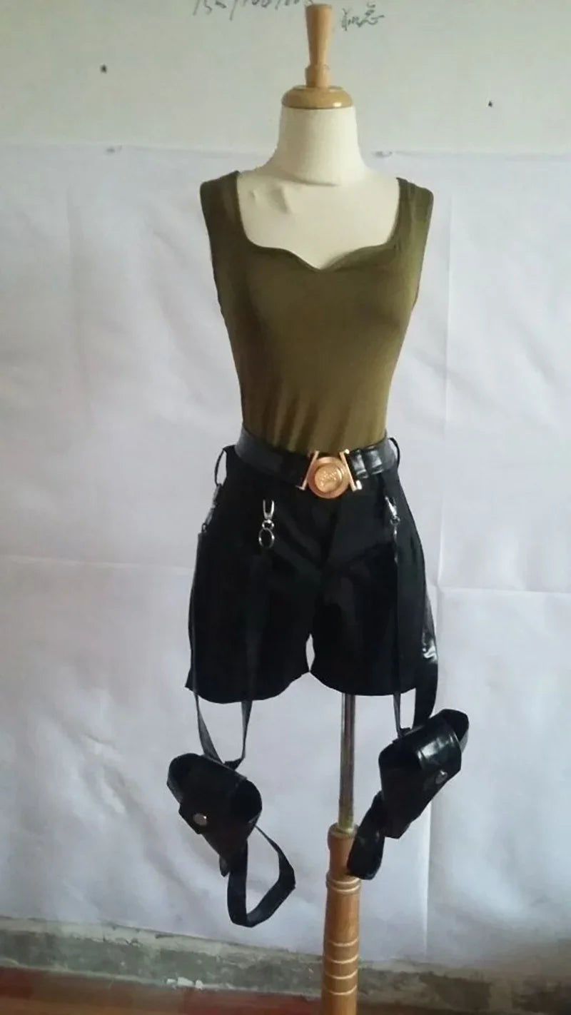 Tomb Raider Lara Croft Cosplay Kostyme med Hylster & Vesker