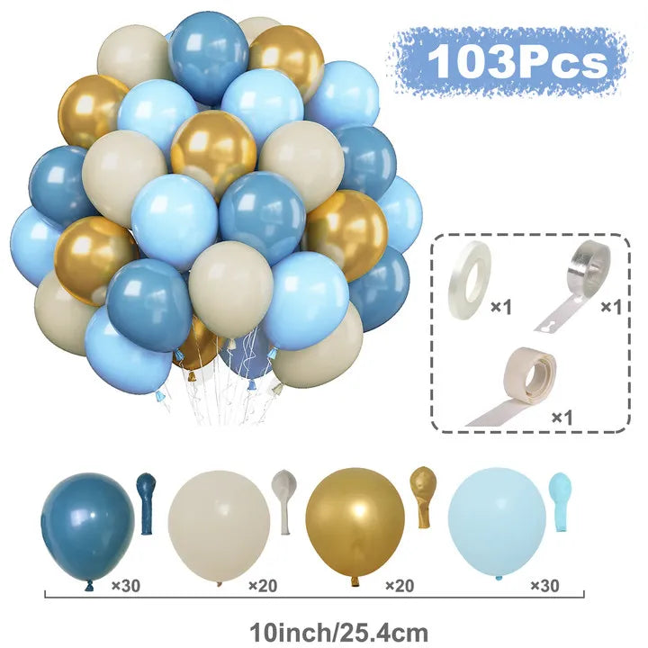 Perlemor & Metallisk Ballongmiks – Flerpakning