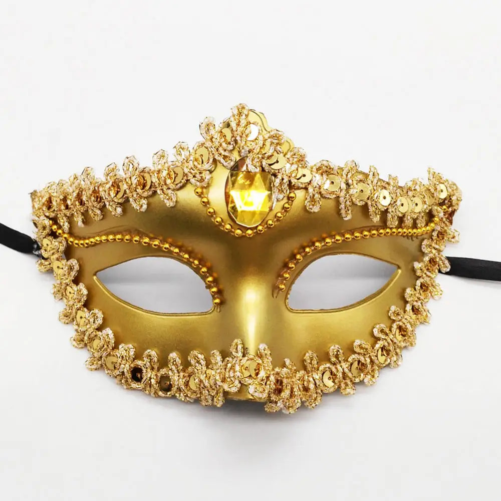 Luksuriøs Venetiansk Fjærmaske med Strass