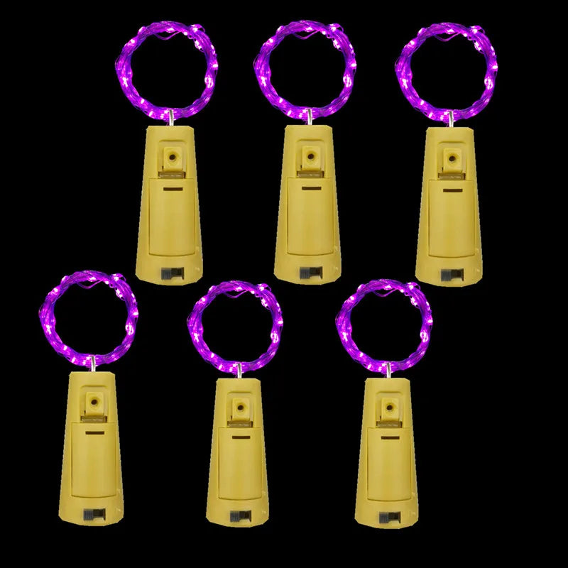 LED-lys til Vinflasker (Flaskelys med Kork 6-pk)