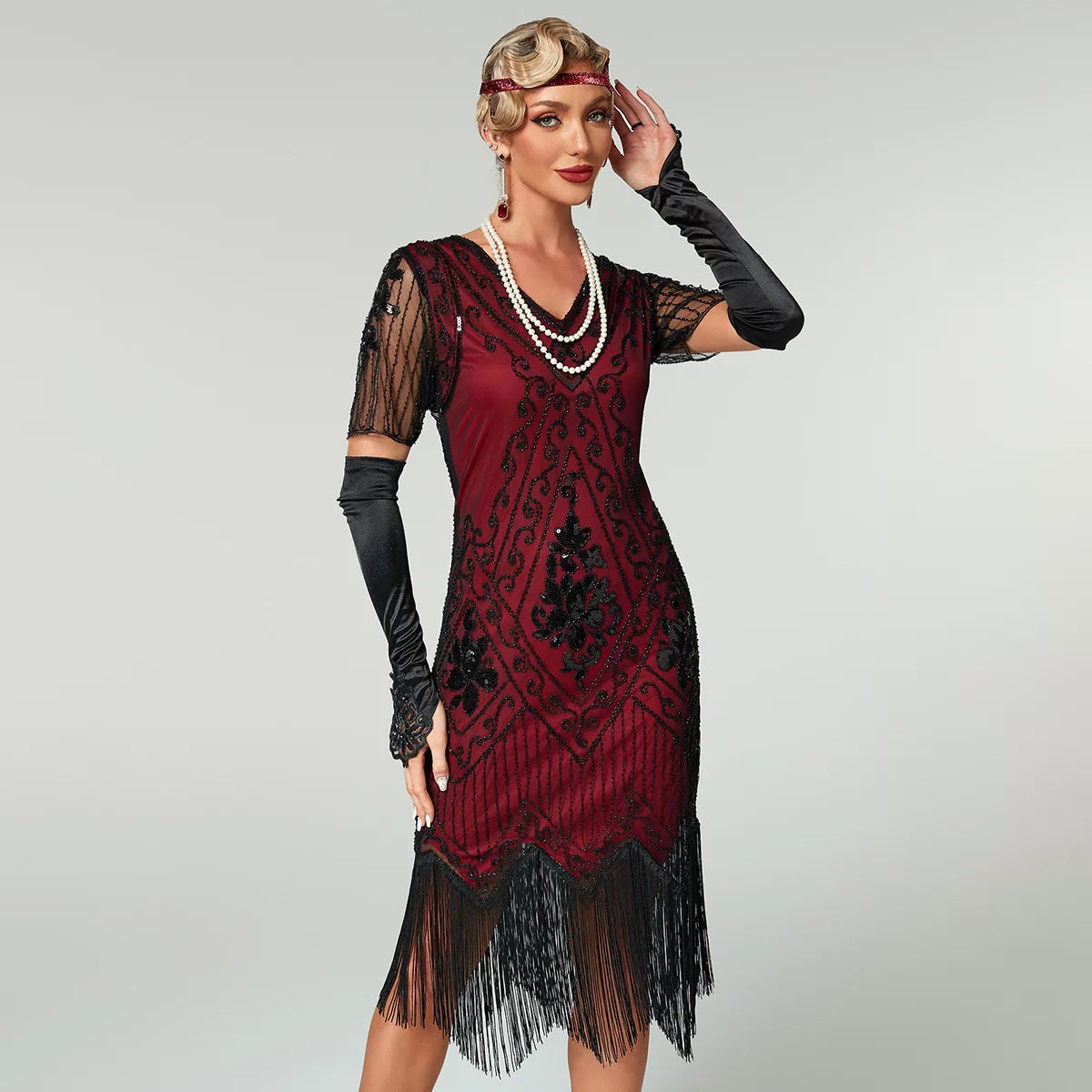 Art Deco Flapper Aftenkjole (Gatsby & Downton Abbey Stil)