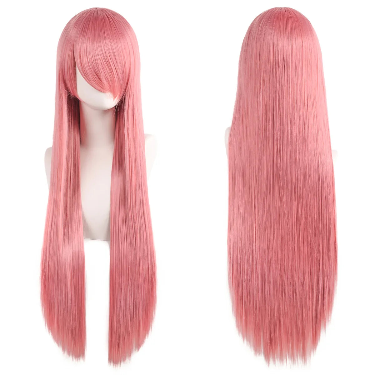 Lang Rett Lolita Cosplay-Parykk med Pannelugg (80 cm)