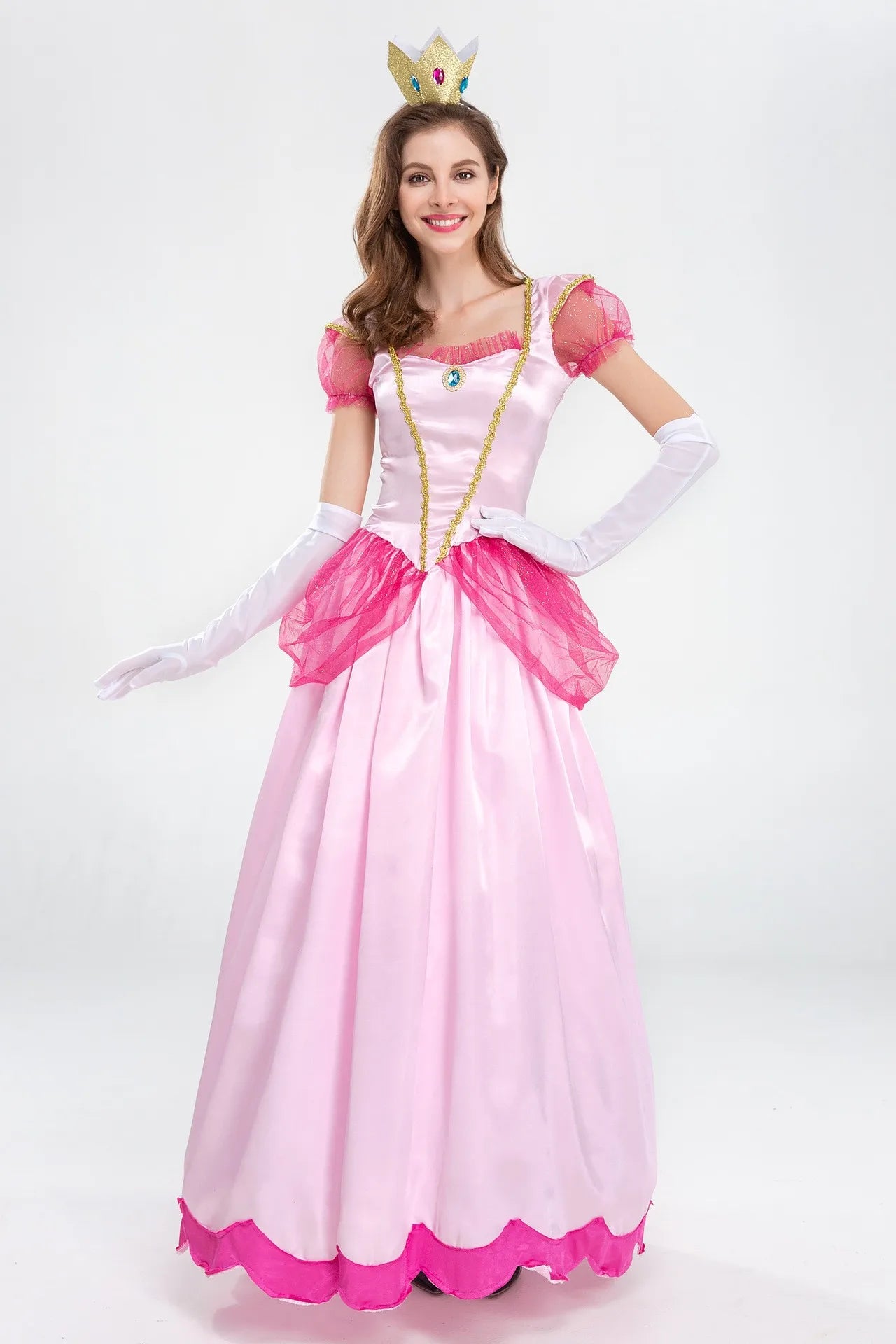 Prinsesse Peach Kostyme - Super Mario Cosplay Kjole