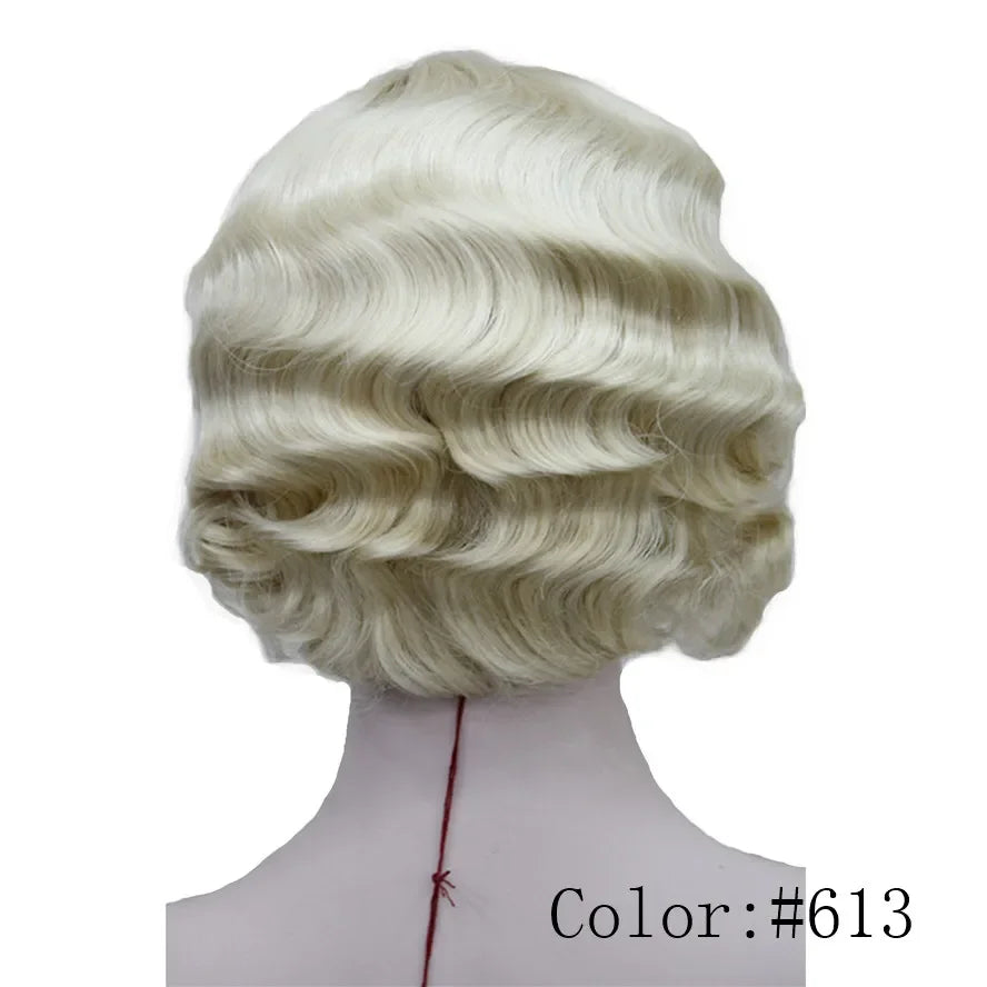 1920-talls Retro Flapper Parykk Finger Waves