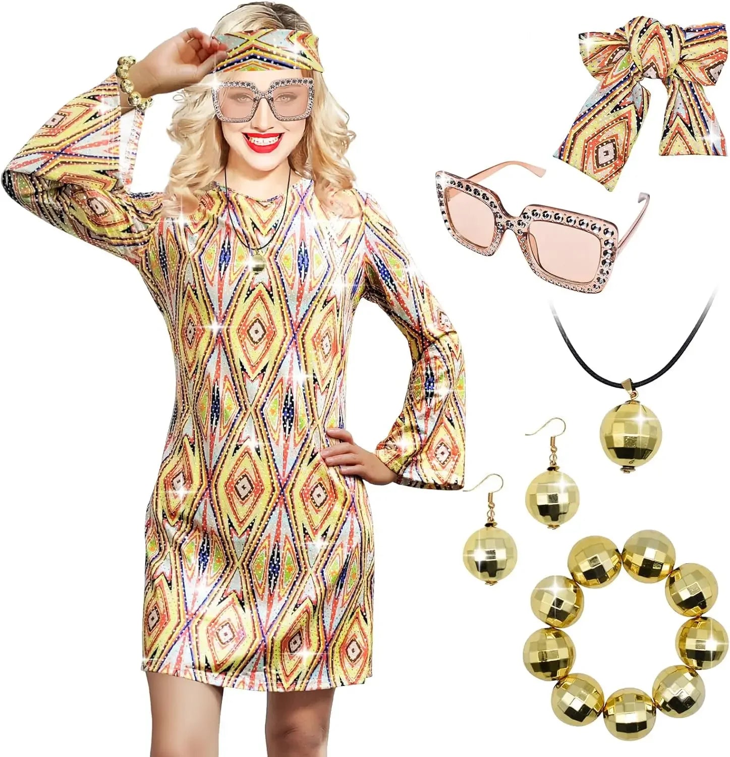 70-talls Hippie & Disko Kostyme for Herrer