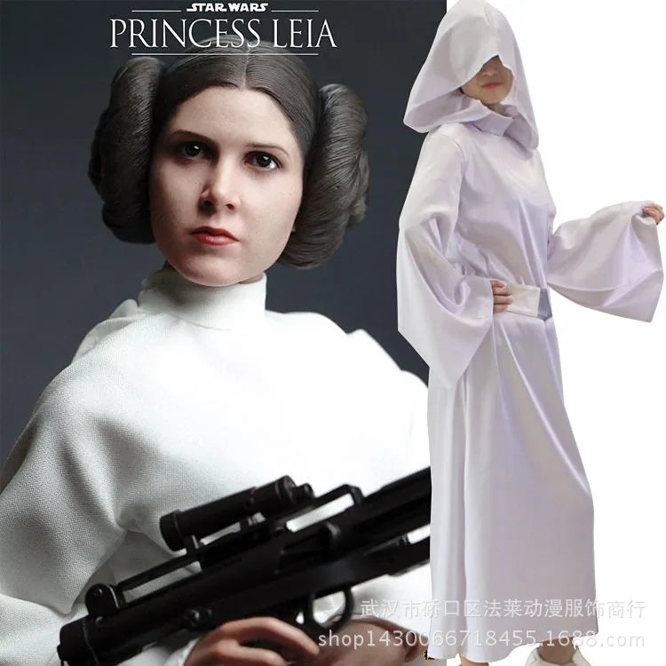 Prinsesse Leia Hvit Kappe Kostyme