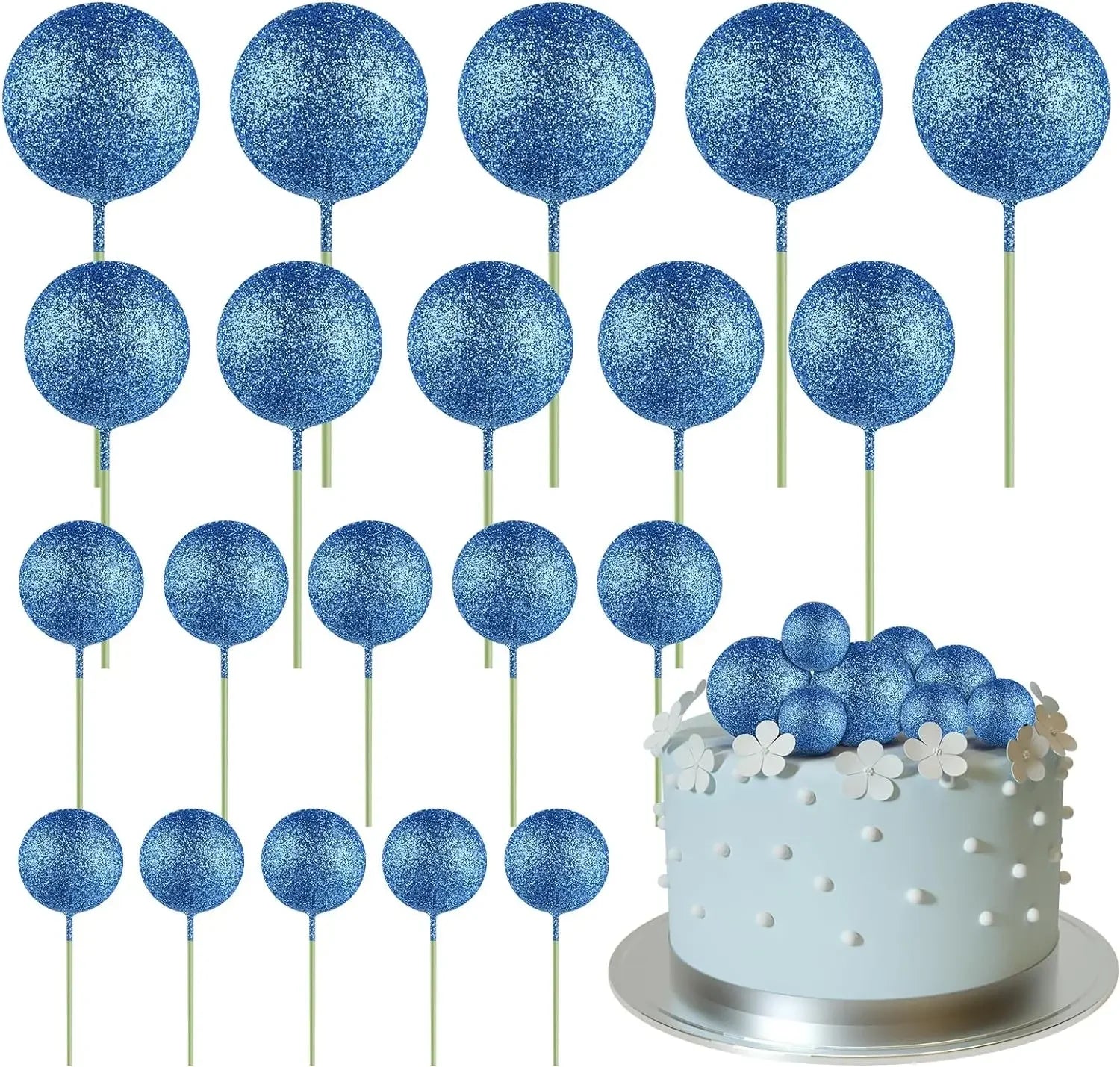 20-Pakning Mini Ballong Kake-Topper Sett