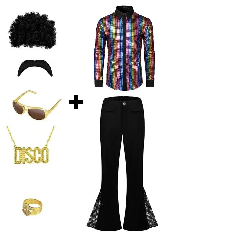 70-talls Hippie & Disko Kostyme for Herrer