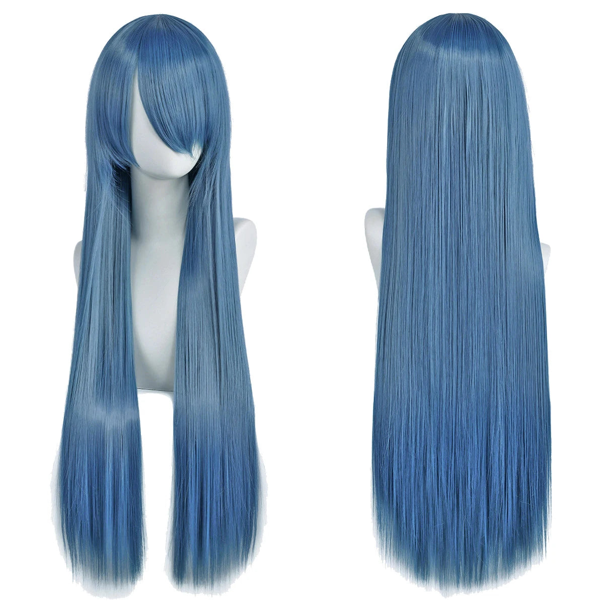 Lang Rett Lolita Cosplay-Parykk med Pannelugg (80 cm)