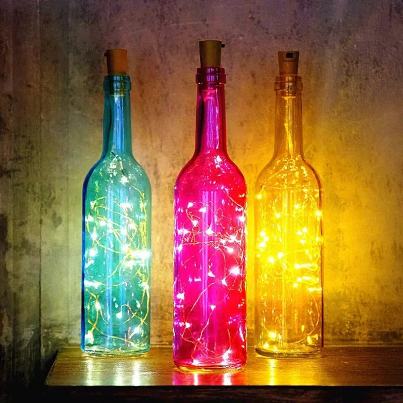 LED-lys til Vinflasker (Flaskelys med Kork 6-pk)