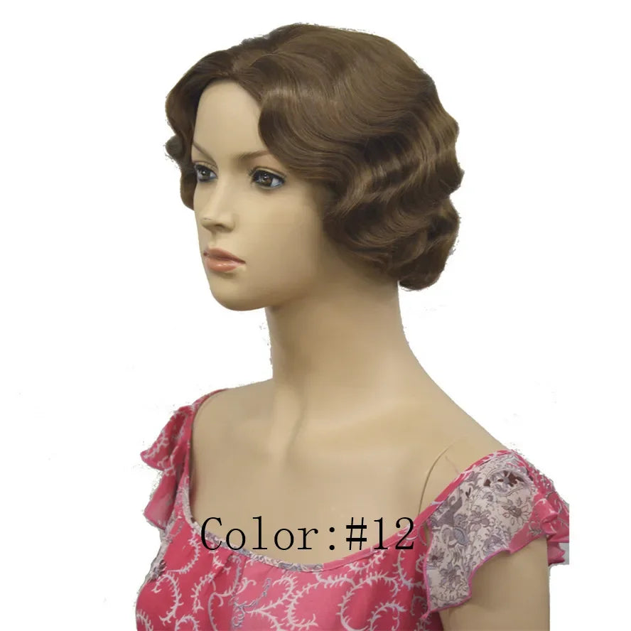 1920-talls Retro Flapper Parykk Finger Waves