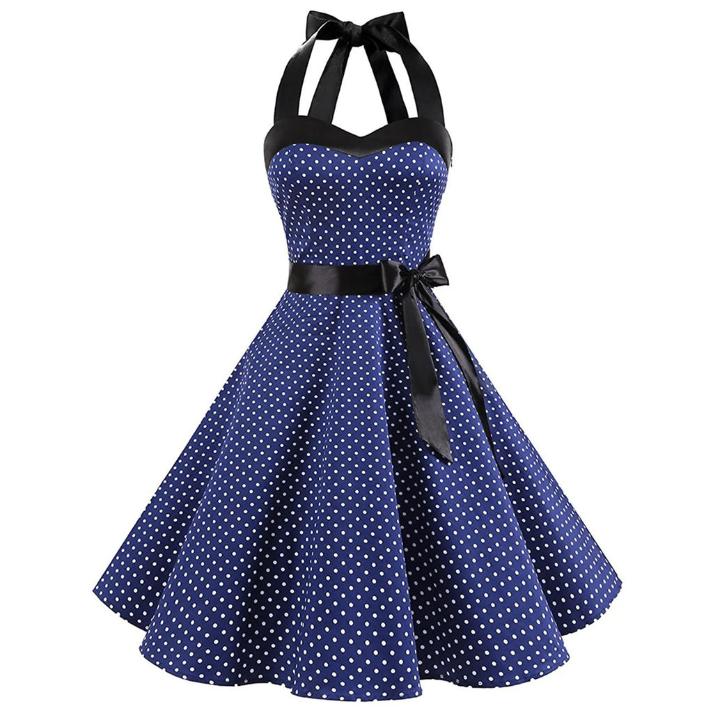Halterneck Polka Dot Pin-up Kjole