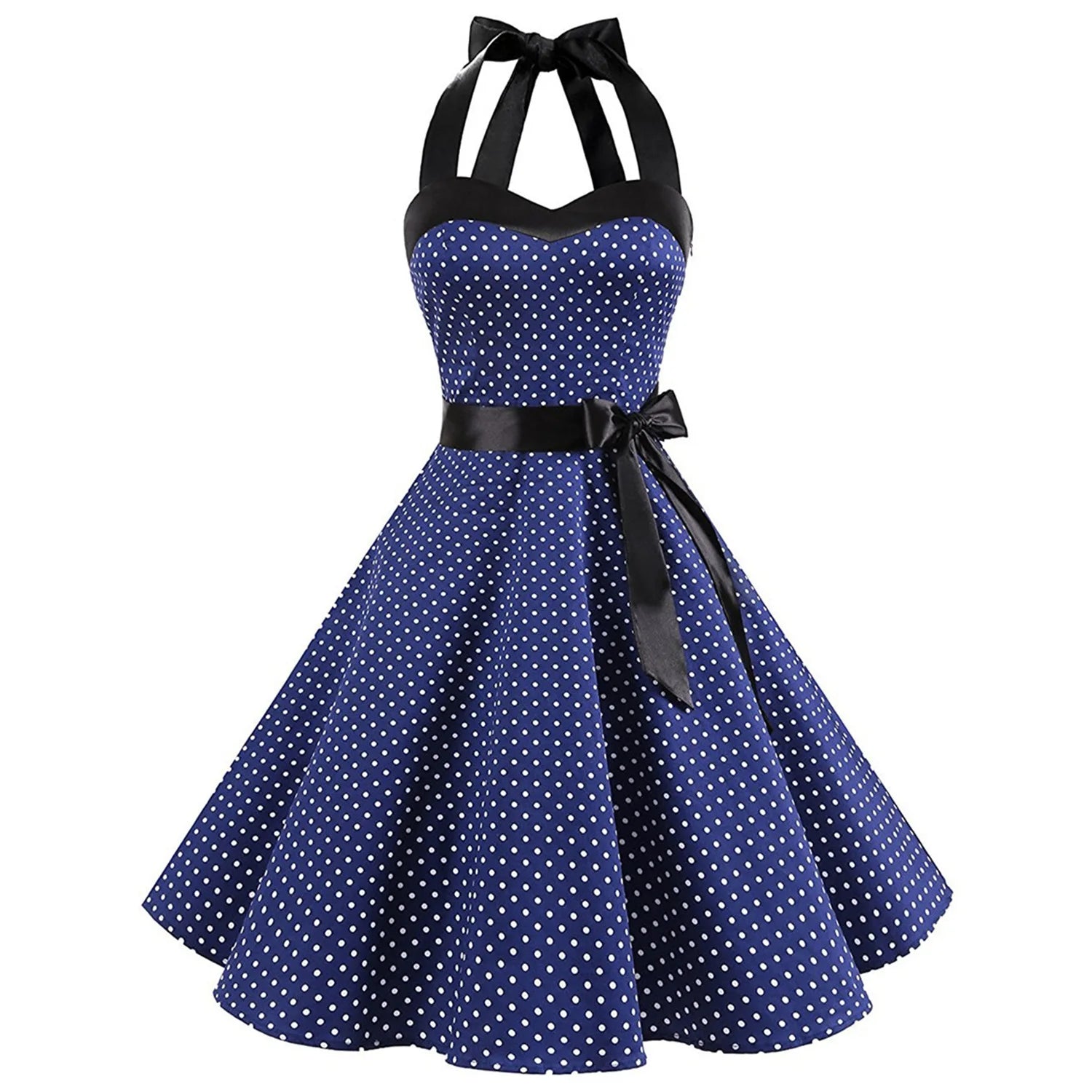 Halterneck Polka Dot Pin-up Kjole