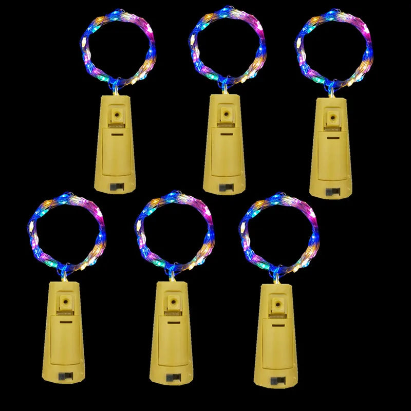 LED-lys til Vinflasker (Flaskelys med Kork 6-pk)
