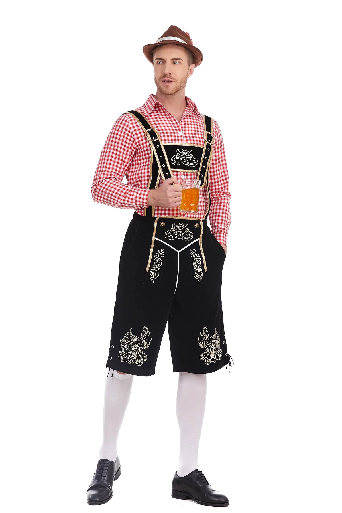 3-Delers Lederhosen Oktoberfest Antrekk for Menn