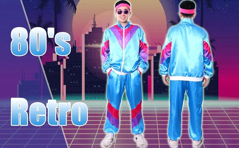 80s & 90s Hip-Hop Windbreaker Treningsdress for Herre