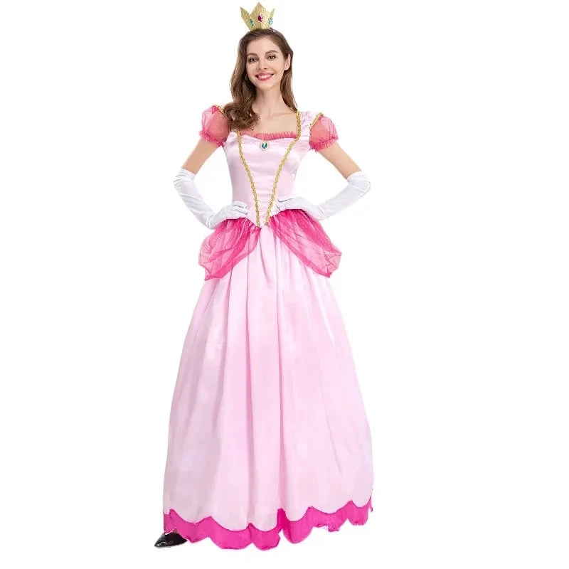 Prinsesse Peach Kostyme - Super Mario Cosplay Kjole