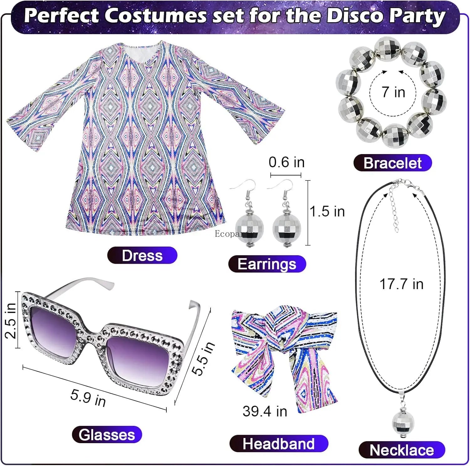 70-talls Hippie & Disko Kostyme for Herrer